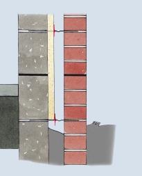Kingspan wall TW50 zero ODP TYPICAL DESIGN DETAIL Figure 1 Figure 2 Kingspan Thermawall TW50 zero ODP Insulation retaining clip and wall tie Residual cavity minimum 25 mm (subject to design