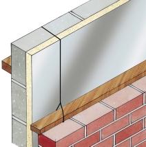 Figure 5 USE OF A CAVITY BATTEN TO PROTECT THE CAVITY DAILY WORKING PRACTICE Installed Kingspan Thermawall TW50 zero ODP boards should be protected against inclement weather.