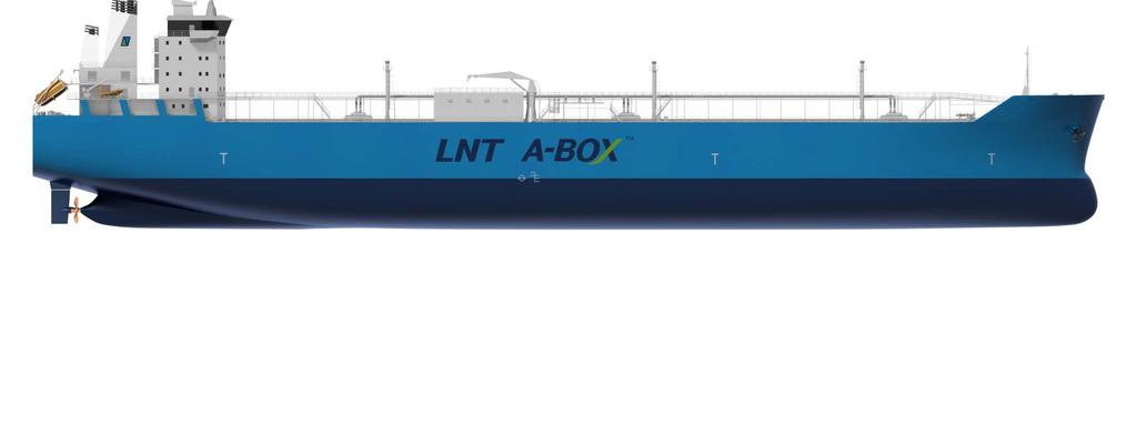 LNT45 Concept design Main Dimensions Loa Lpp Beam Depth Design draught Service Speed Service speed: Machinery & Propulsion Dual fuel main engine: Auxiliary engines: 193.40 m 184.80 m 30.00 m 20.