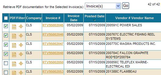 To print multiple invoices, select the