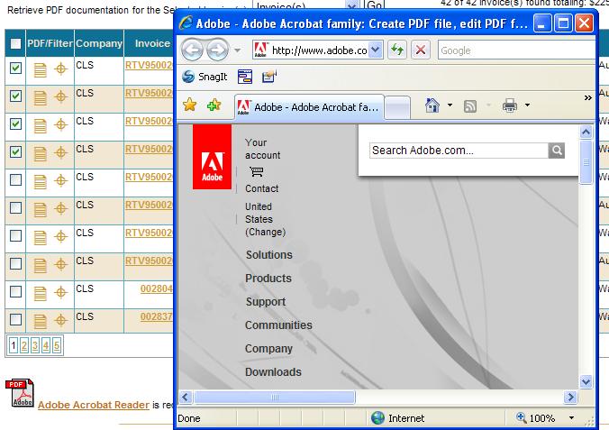 To view a digital copy of your invoice you will need to have, as a minimum requirement, the Adobe Acrobat Reader 7.0.