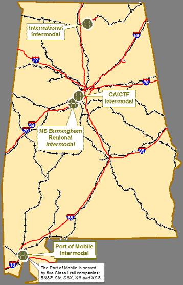 UNPARALLELED ACCESS Intermodal Facilities of Alabama Water Transportation Alabama water corridors connect to over 15,000 miles (24,000+ km) of inland waterways in 23 states.