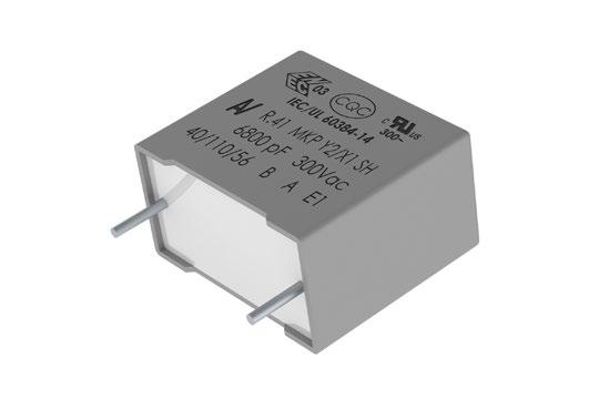 Metallized Polypropylene Film EMI Suppression Capacitors R41 Series, Class Y2, 300 VAC, 110ºC (Automotive Grade) Overview Applications The R41 Series is constructed of metallized polypropylene film