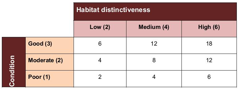 The biodiversity metric BD = Area x