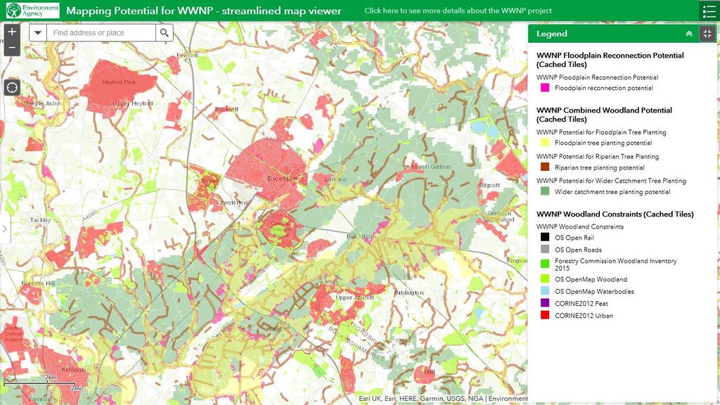 Working with natural processes: woodland opportunity maps Slowly permeable soils = better opportunity for