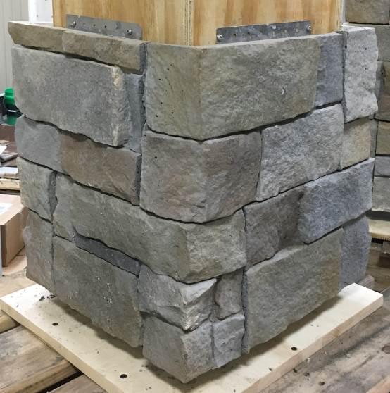 10 x 10 or 12 x 12 (STONEfaçade corner pieces only; no STONEfaçade panels required) 1) This application uses only corner panels. a. The 10 x 10 can be