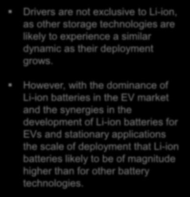 However, with the dominance of Li-ion batteries in the EV market and the synergies in the development of Li-ion