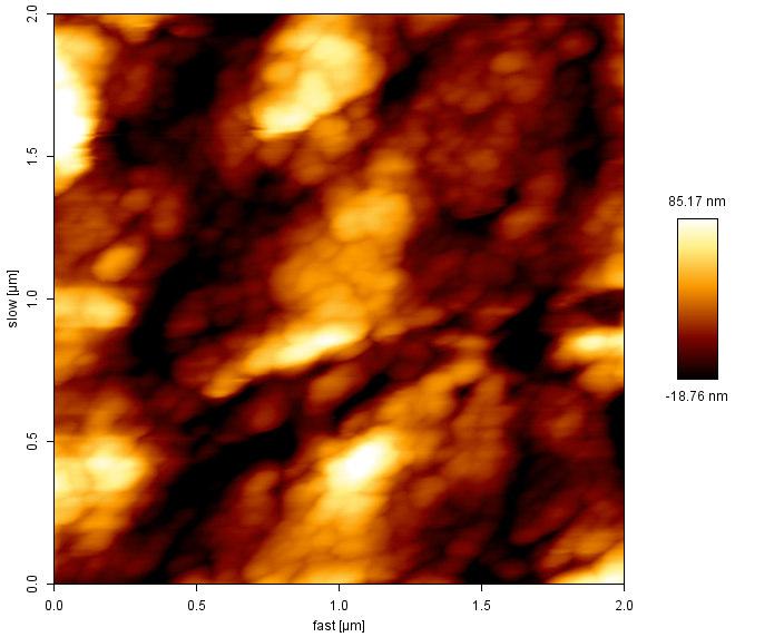Figure 3.8 show the AFM images of vapor chopped and nonchopped magnesium oxide thin films oxidized for different temperature of thickness 3nm.