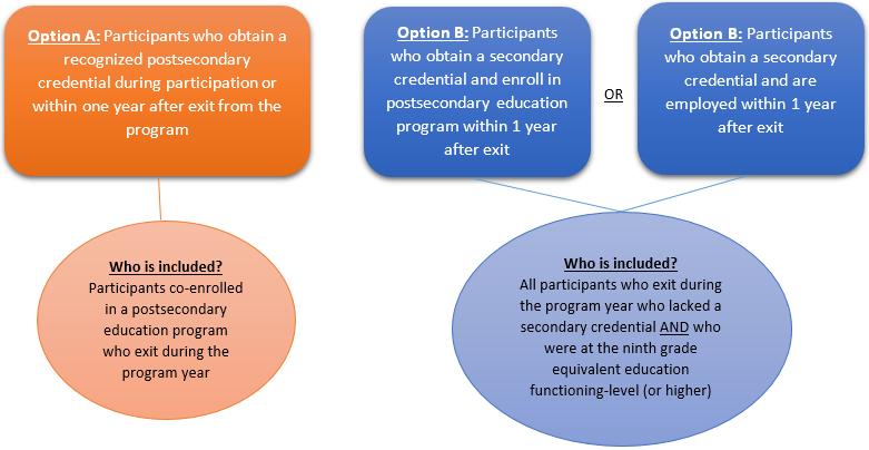 Credential Attainment Rate There are two ways for participants to be counted in the WIOA credential attainment rate performance indicator: The percentage of participants who obtain a recognized