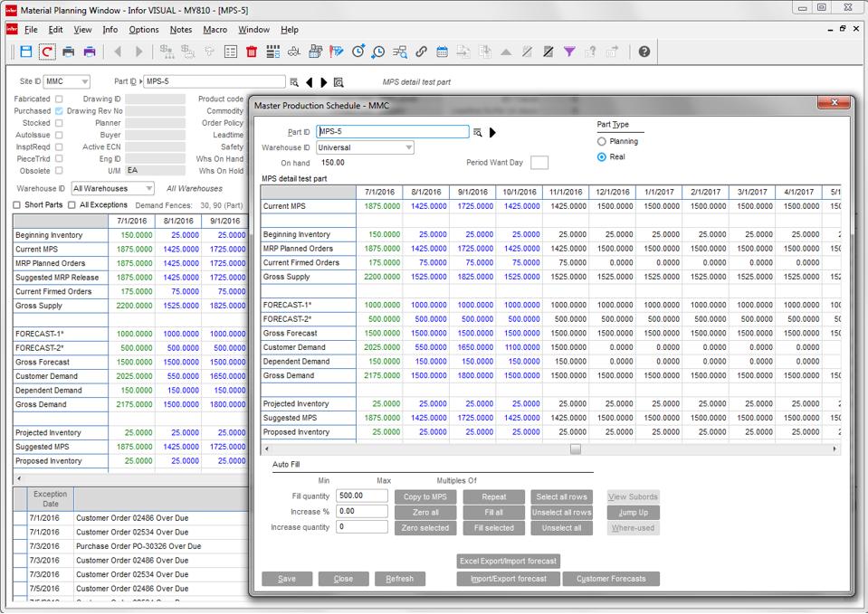 Master Scheduling New screen layout Benefits Increase visibility of supply,