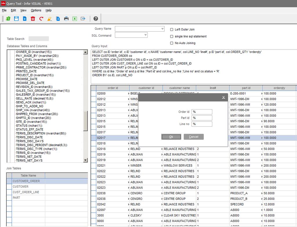 Query Tool : Added query search criteria and grid drill-to functionality to the query tool.