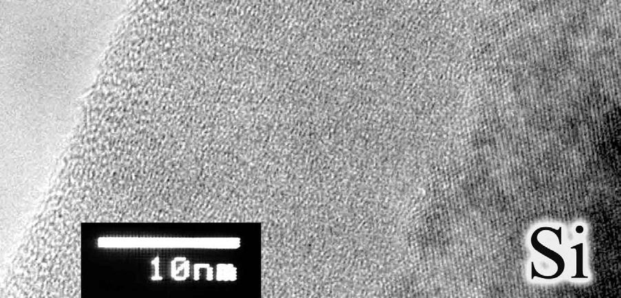 High resolution image taken on the Si sample after FIB preparation.