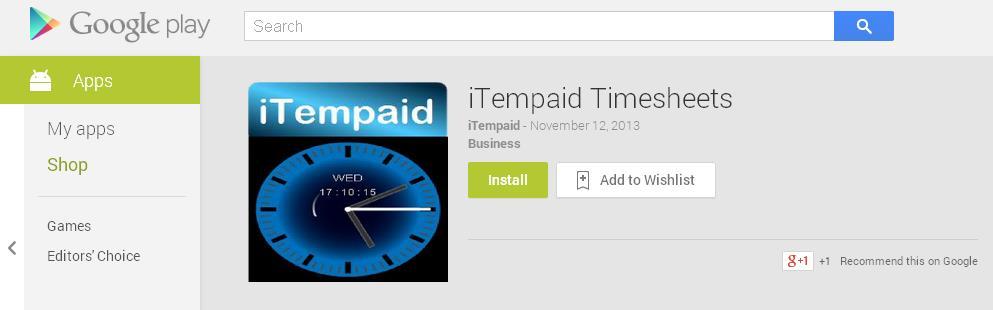 Timesheets App from your search results and it will open up the App information screen Here you will see the
