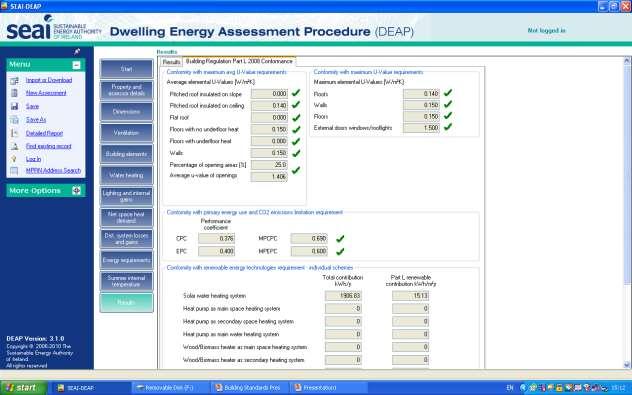 Dwelling Energy Assessment Procedure (DEAP) DEAP Software compliance checking tool in accordance with Annex I of EPBD Facilitates