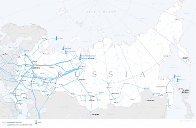 Natural gas transmission system Russia owns the world s largest gas transmission system, the greater part of which belong to the Unified Gas Supply System (UGSS).