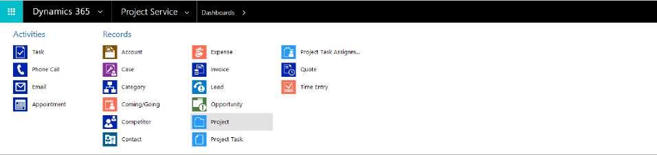 19 Step 5: A new dialog pops out. Fill in data for the new project. Then, confirm with OK to create the project. 3.1.2 Creating a Project via Quick Create For a more general overview of the functionality and content of the Quick Create Feature, please visit Microsoft Dynamics 365 Help & Training.