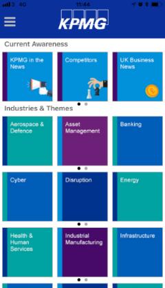 Mobile enablement of news The KPMG Newsdesk app, built in collaboration with our external news
