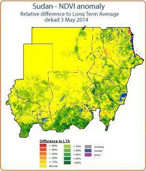 GIEWS Country Brief Sudan Reference Date: 13-June-2014 FOOD SECURITY SNAPSHOT Planting of 2014 main season cereal crops has just started in southern areas Abundant rains during the second half of May