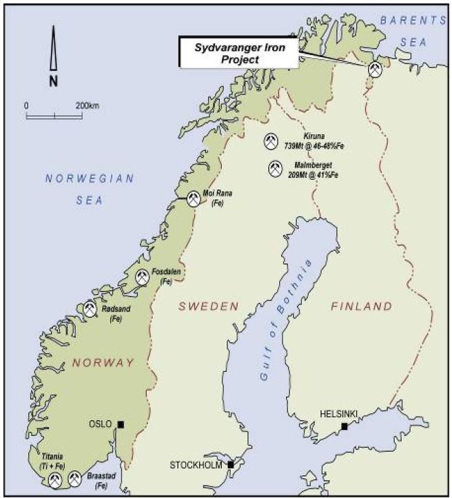 Location Sydvaranger Iron project Port Mine 8km from Kirkenes, where