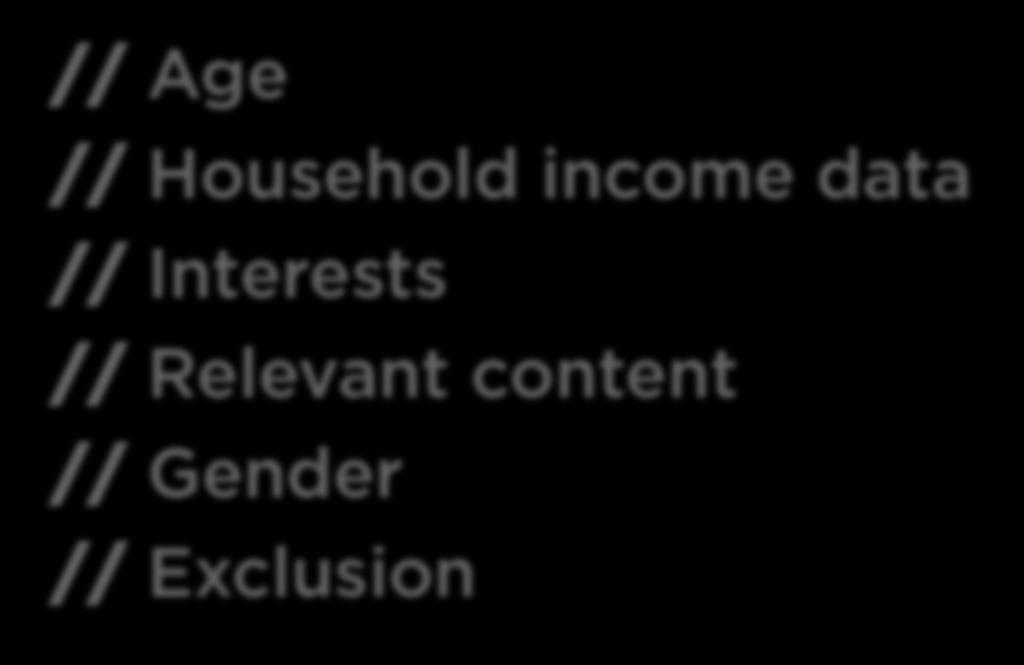// Age // Household income data //