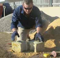 Jason s Tip: The Corner blocks have an intentional taper where one side is slightly longer than the other. When building piers, you must lay the blocks with the long side facing out!