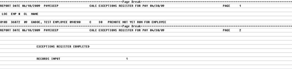C1. Trial Register for Additional Payroll Checks and Direct Deposit