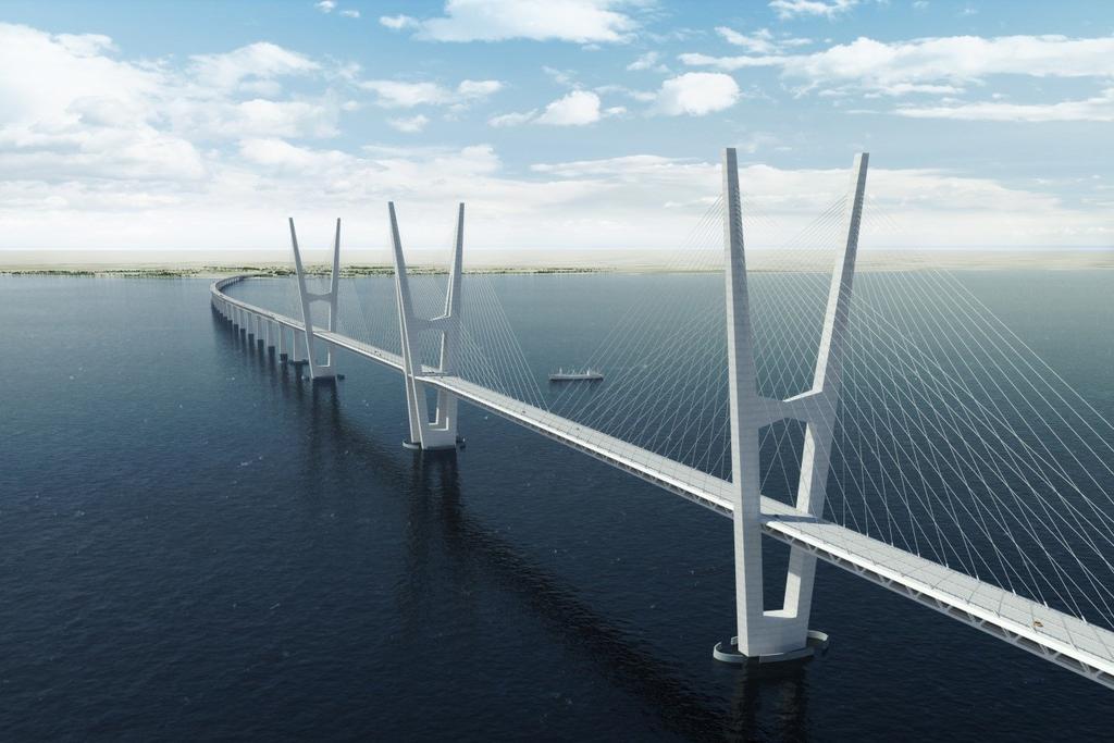 6.2 CABLE-STAYED BRIDGE The conceptual design for a cable-stayed bridge is described in the following sections (Figure 6.4). FIGURE 6.4 Conceptual design of a cable-stayed bridge 6.2.1 Bridge design The conceptual design for a cable-stayed bridge consists of a main bridge and two approach bridges.