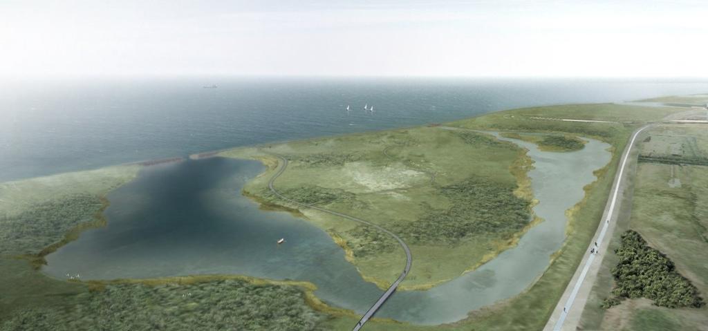 FIGURE 5.11 Conceptual design of an immersed tunnel Visualisation of wetland in the eastern part of the land reclamation area in Denmark 5.5.2 Land reclamation area at Fehmarn in Germany The planned land reclamation on the Fehmarn coast in Germany extends approx.
