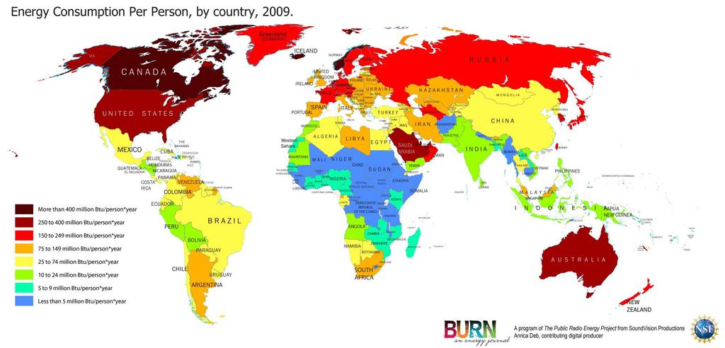 world per capita energy consumption ME217