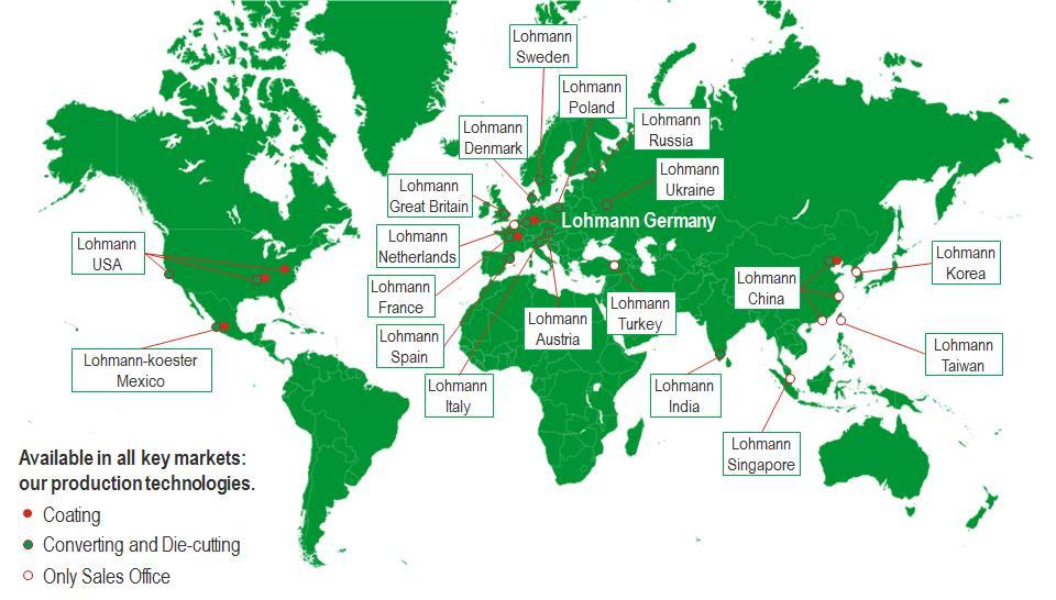 Always at your side: Lohmann s Bonding Engineers support you personally. Anywhere and anytime around the globe. Our sites across Europe:» Austria: Lohmann Klebebandsysteme Ges.m.b.H.