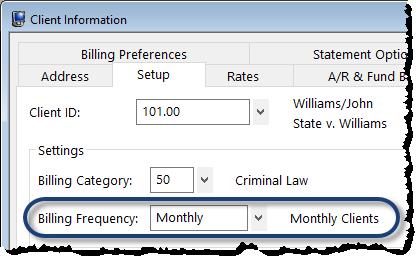Client Configuration Tabs3 Billing Statements Guide The first step to ensuring your clients are billed as desired is configuring the client settings that affect when statements are generated, and