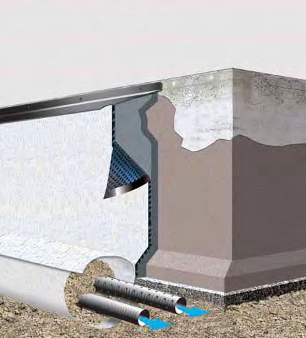 A NEW CONCEPT MEMBRANE DESIGNED TO DRAIN & FILTER WATER AWAY FROM BACK- FILLED WALLS PROVIDING THE OPTION TO range USE INSULATION EXTERNALLY Insulation board Oldroyd KEY FEATURES: OLDROYD Typical