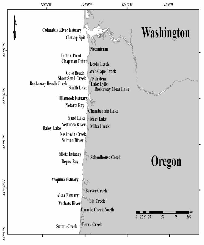 Inventory of 62 Oregon Estuaries as