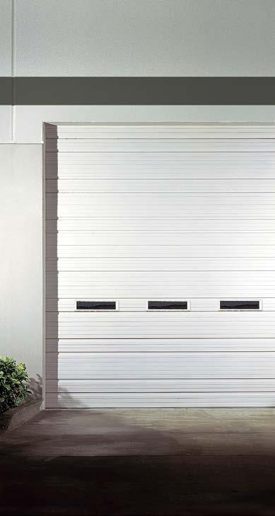 Model 520, 10'2" 14' doors; shown with 24" 6" Lites industrial series RIBBED STEEL DOORS Industrial Series doors feature a variety of standard ribbed, flush and embossed patterns such as stucco and