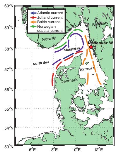 ANNEX 4 Reporting format on the Swedish results of the OSPAR Comprehensive Procedure 1. The Skagerrak, Kattegat and the Sound Figure 1 Generalized circulation pattern in Skagerrak and Kattegat (B.