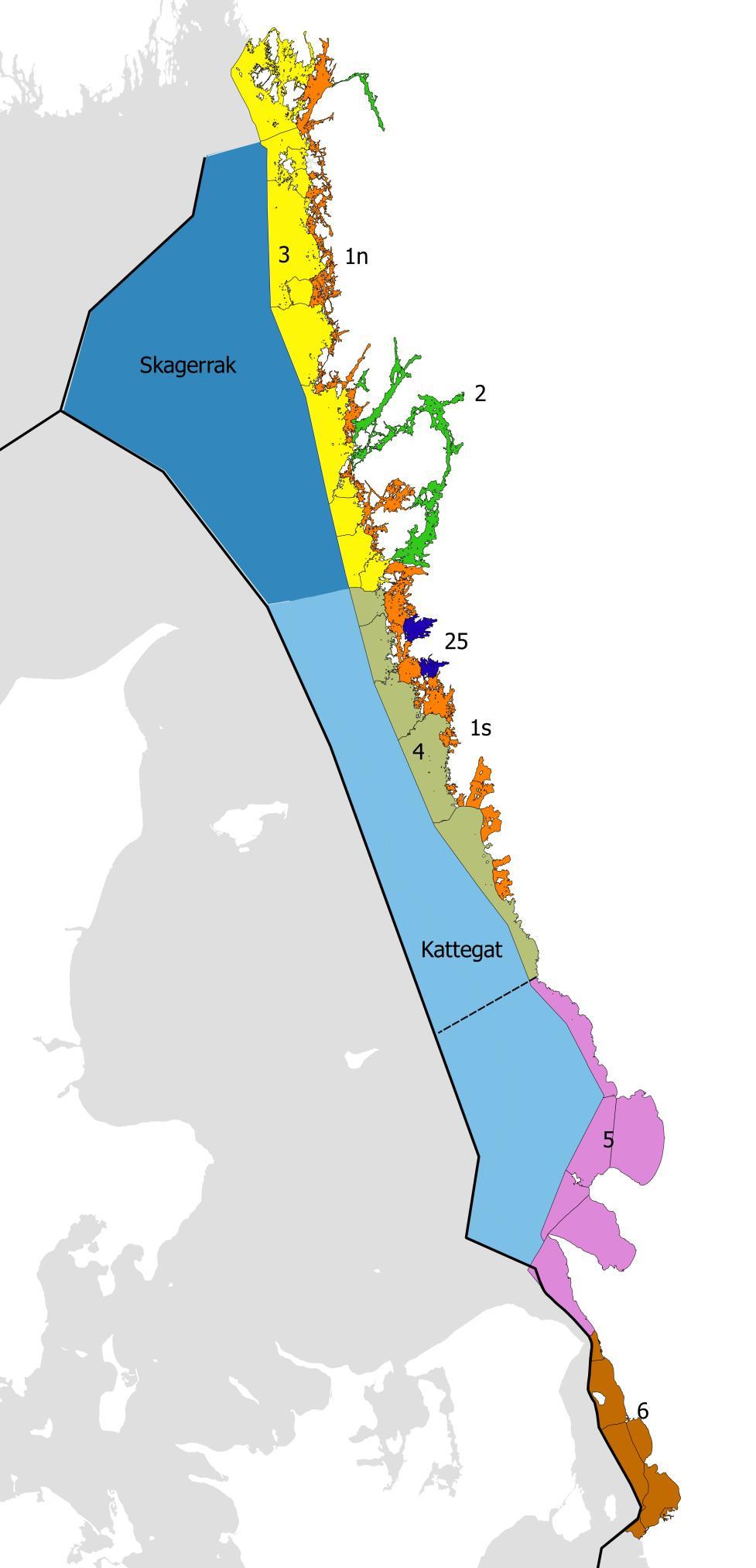 Swedish National Report on Eutrophication Status in the Skagerrak, Kattegat and the Sound Figure 2 Map of the assessment units in