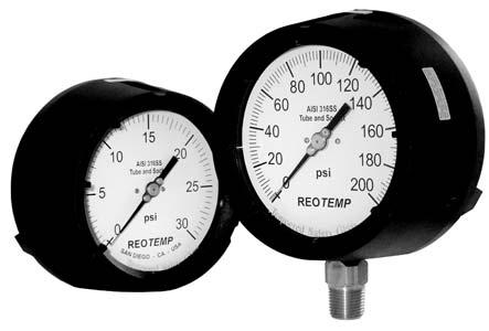 Series PT - Process Gauge Solid Front/Blowout Back 316 Stainless Steel Tube & Socket +/-.