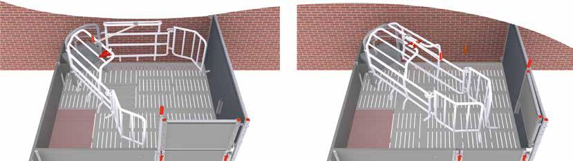 Advantages of the CombiBox Optimal overview of trough and piglet nest from the service corridor Easy accessibility for farrowing assistance Flooring system: especially for farrowing developed hybrid