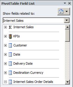 SSAS with Excel Services In Excel, add a PivotTable