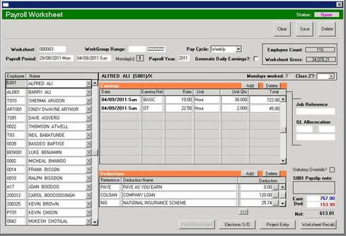 8 Doing the payroll with ease... 9 Collect hours from electronic time clocks or input manually into timesheets.