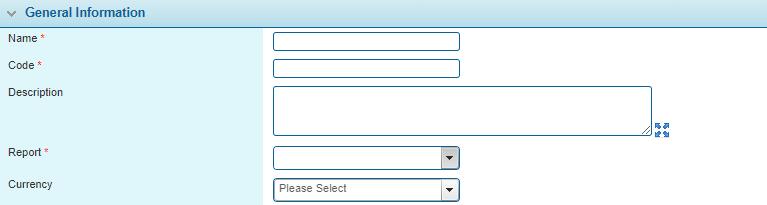 Managing Billing Entities Page 165 1. In the General Settings - Reporting panel, click a link in the Name column to view an existing configuration, or click Add to add a new report configuration.
