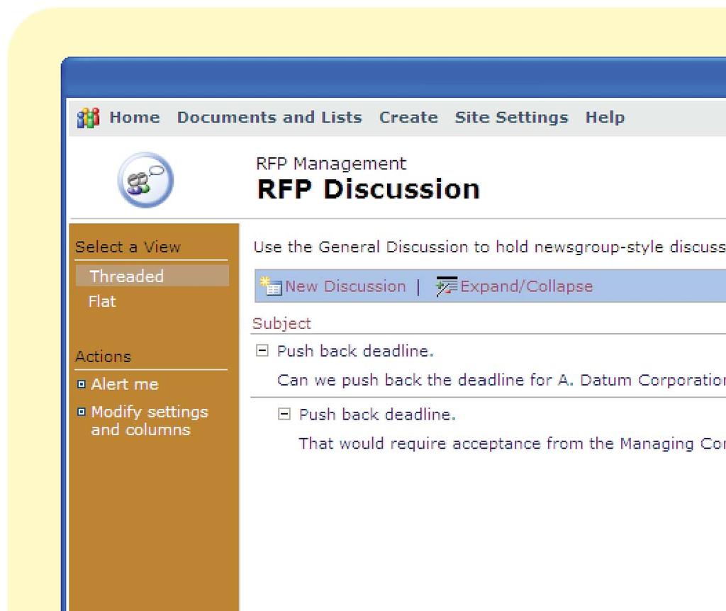 Figure 6: RFP Discussion Board Figure 6 displays the discussion