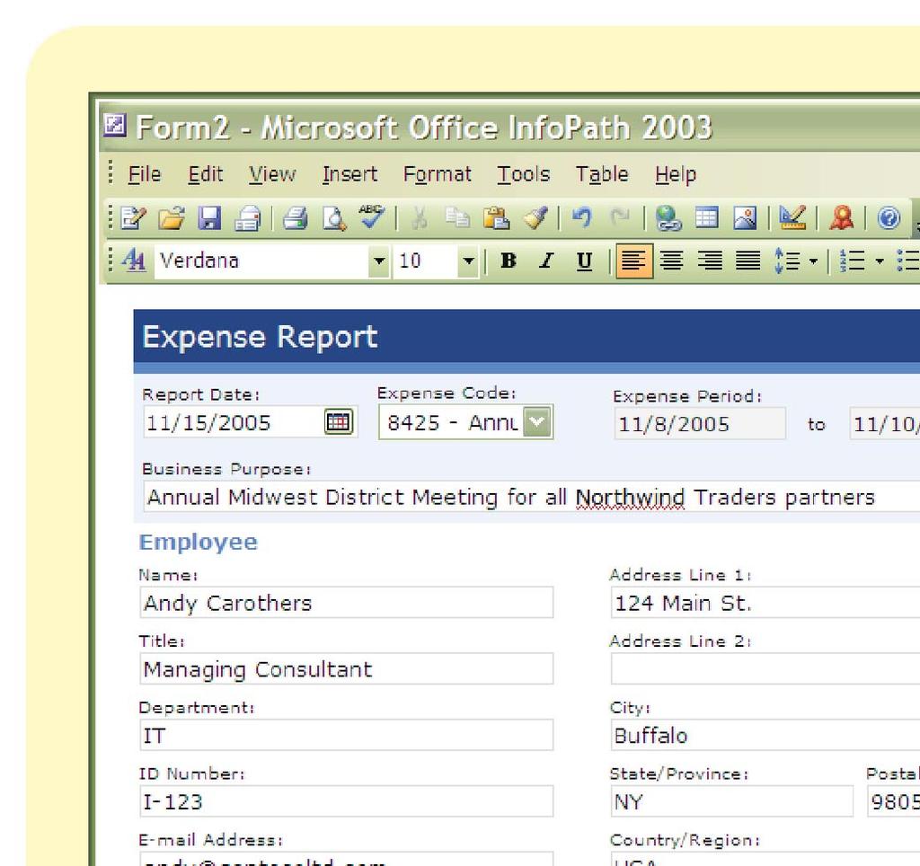 Figure 22: Expense Report to be Reviewed by Kim Akers Andy can also setup alerts on the