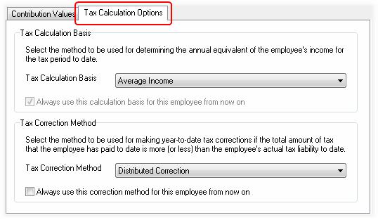 Tax Calculation Basis (V2.10) The descriptions used to identify an employee s Tax Calculation Basis have been changed in order to make them easier to understand.