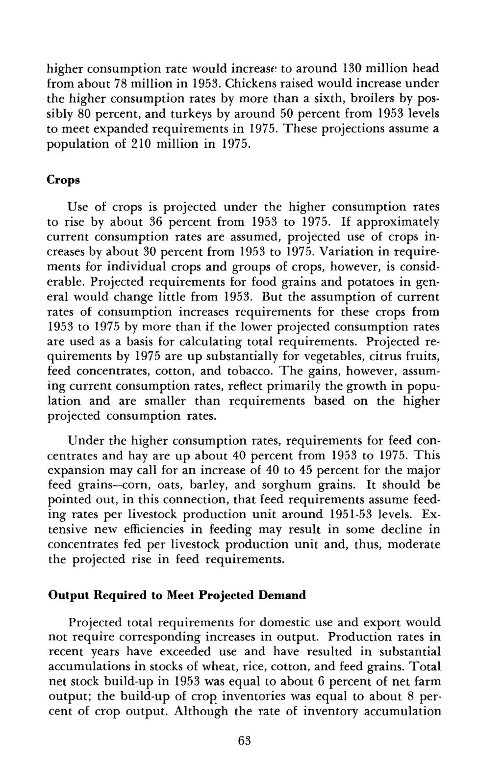 higher consumption rate would increase to around 130 million head from about 78 million in 1953.