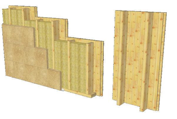 WALL SYSTEMS Advantages best wood CLT with lamellae ribbed beams glued on at factory high static load-bearing capacity with comparatively low weight any desired room height possible high degree of