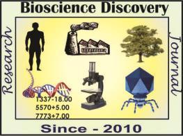 Bioscience Discovery, 9(2):213-218, April - 2018 RUT Printer and Publisher Print & Online, Open Access, Research Journal Available on http://jbsd.