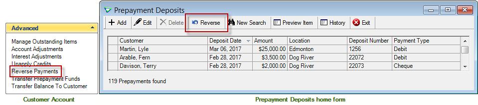 Inventory > Manage > Products > Prices/Taxes Reverse Prepayment Deposits You now have the option to Reverse a prepayment deposit instead of deleting it.