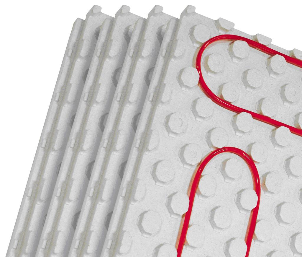 DESCRIPTION Hydronic floor heating moulded insulation board 4 ft x 4 ft (1219mm x 1219mm)