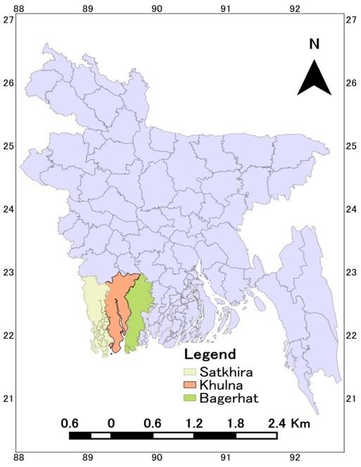Study area objectives of the present study Study area: Rampal and Dumuria Sub-district in southwest coastal part of Bangladesh Objectives: 1.